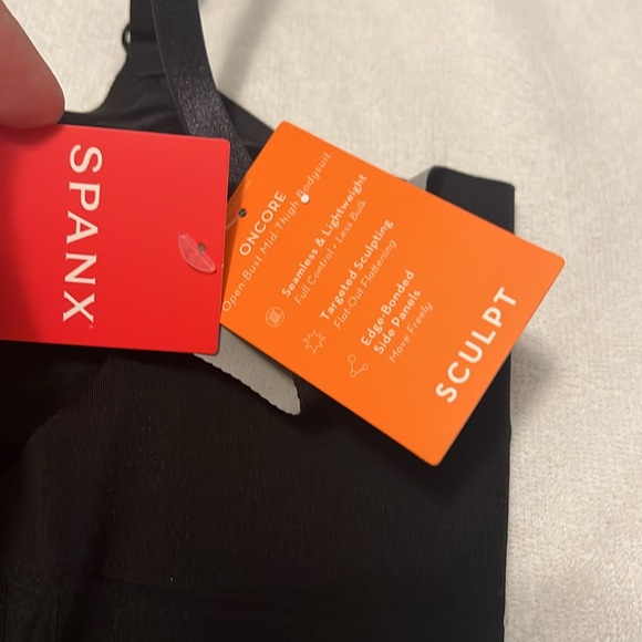 Spanx Open Bust Mid Thigh Body Suit - Black - XL - Picture 2 of 3